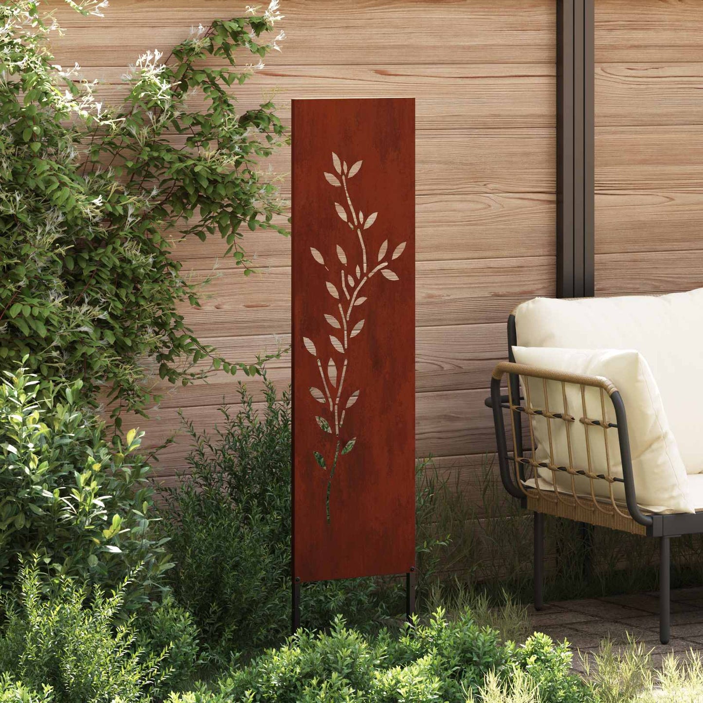 Garten Sichtschutz-Leinwand Rostig 32 x 140 cm Wetterfeststahl