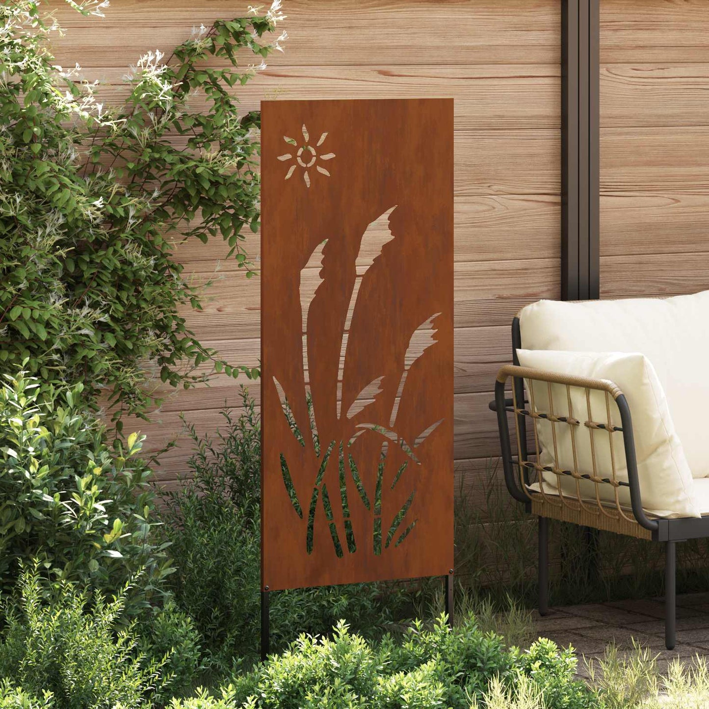 Garten Sichtschutz-Leinwand Rostig 50 x 140 cm Wetterfeststahl