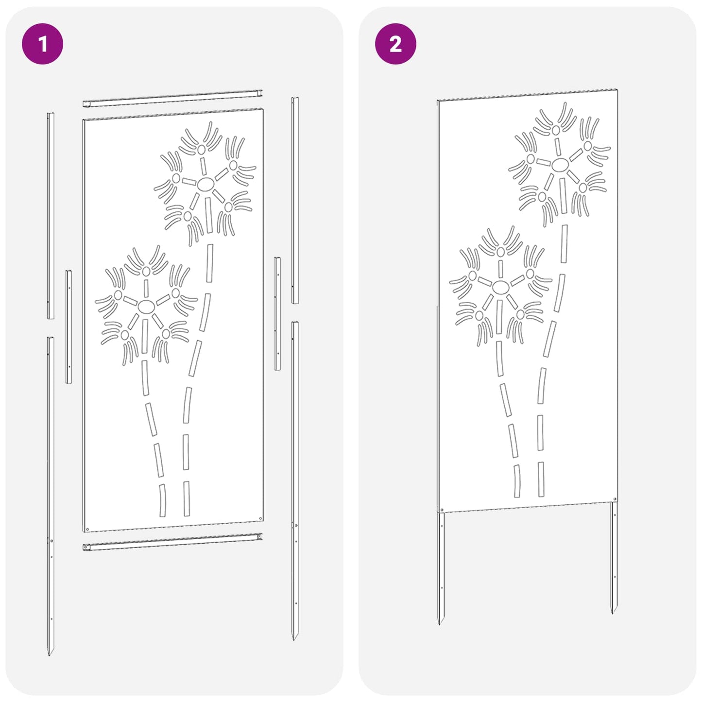 Voile brise-vue de jardin Argent 50 x 140 cm Inox