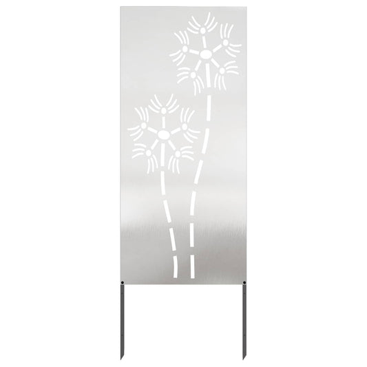 Garten Sichtschutz-Leinwand Silber 50 x 140 cm Edelstahl