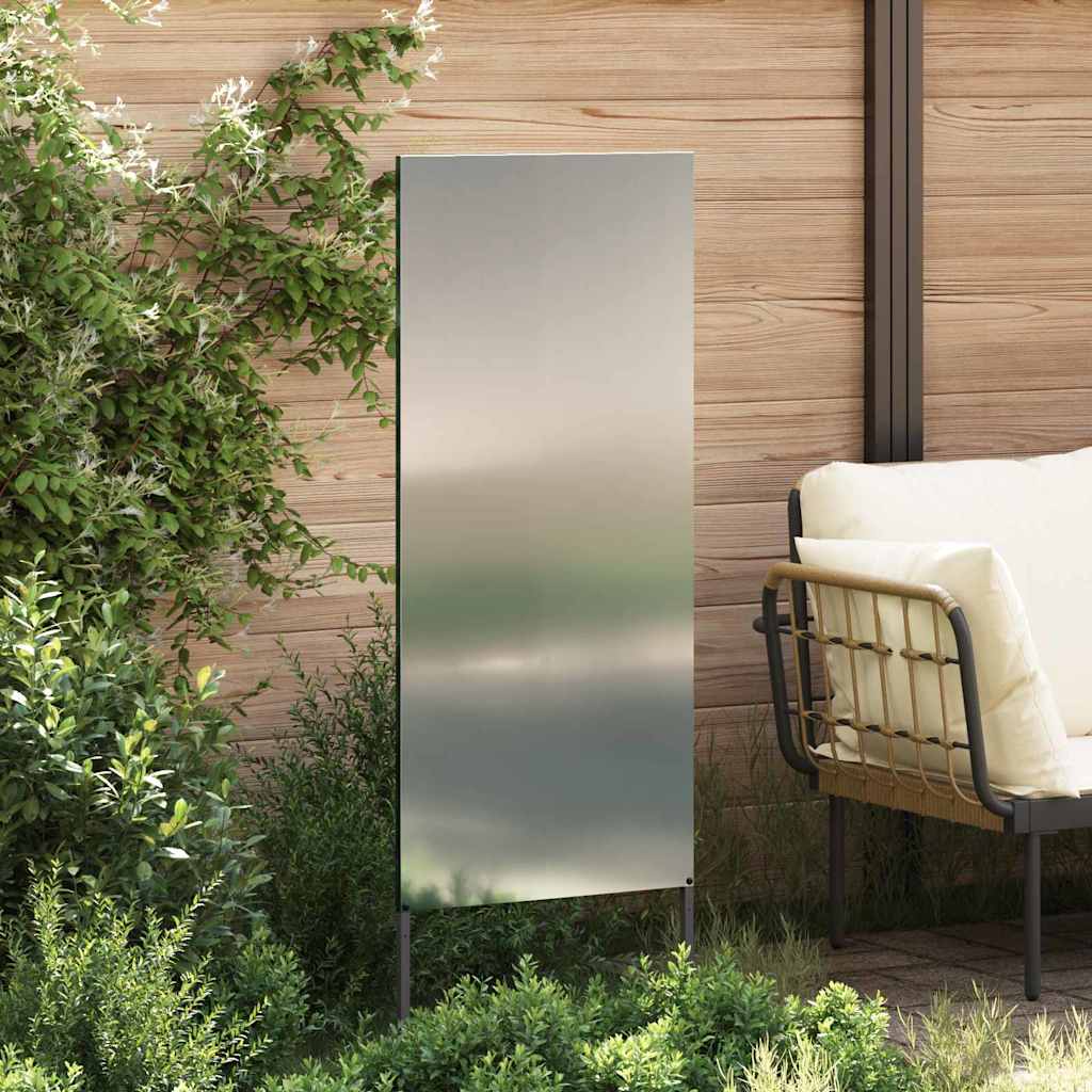Toile brise-vue de jardin argentée 50 x 140 cm Acier galvanisé