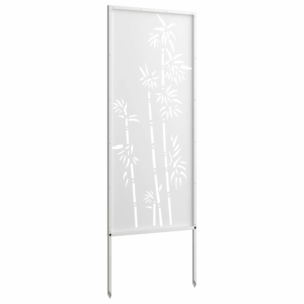 Garten Sichtschutz-Leinwand Floral Weiß 50 x 140 cm