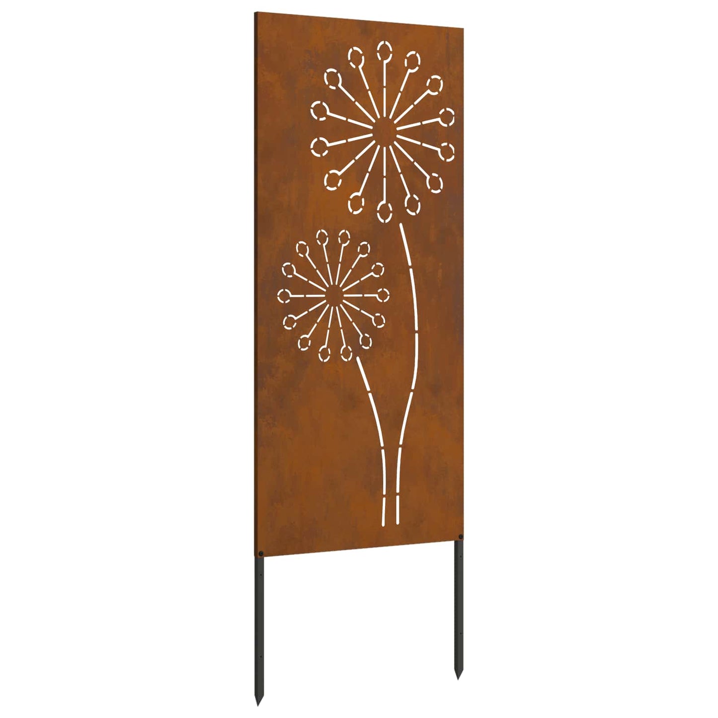 Brise-vue de jardin toile rouille 50 x 140 cm acier résistant aux intempéries