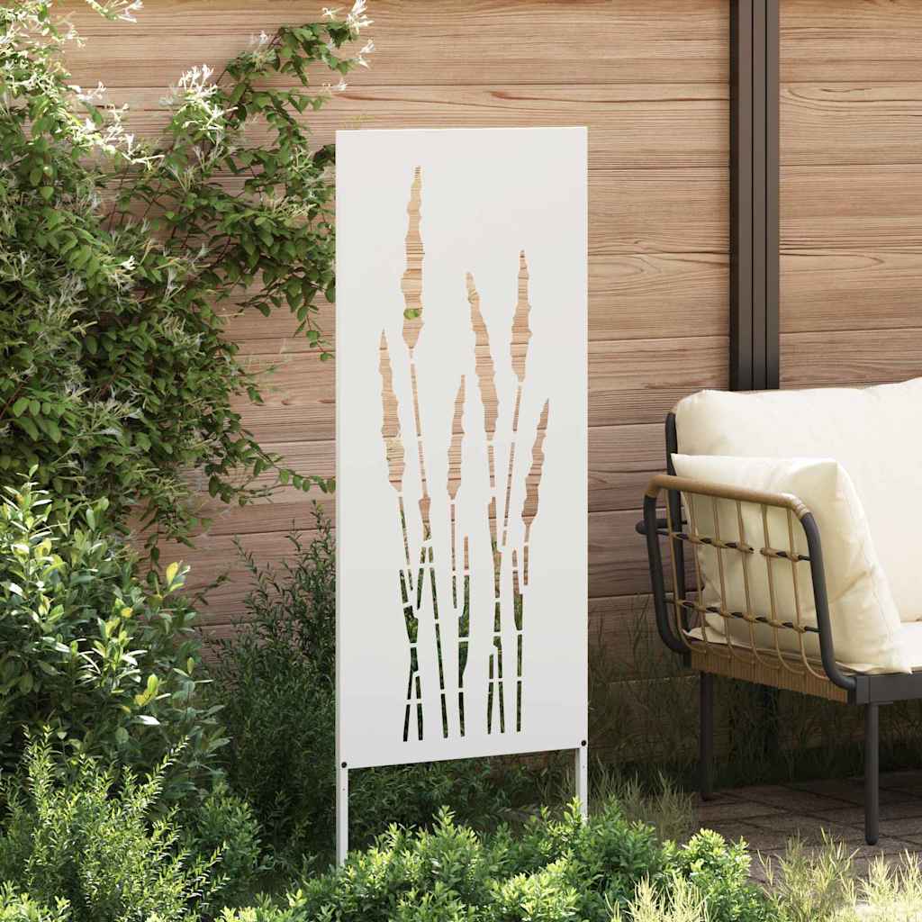 Garten Sichtschutz-Leinwand Floral Weiß 50 x 140 cm