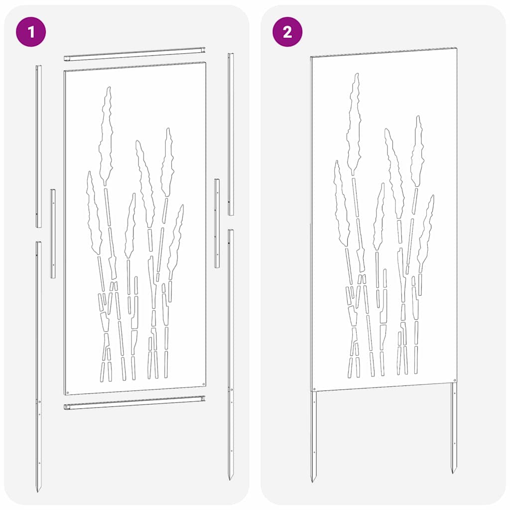 Garden Privacy Screen Silver 50 x 140 cm Galvanized Steel