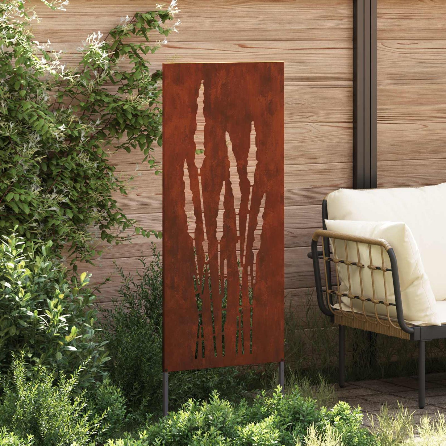 Garten Sichtschutz-Leinwand Rostig 50 x 140 cm Wetterfeststahl