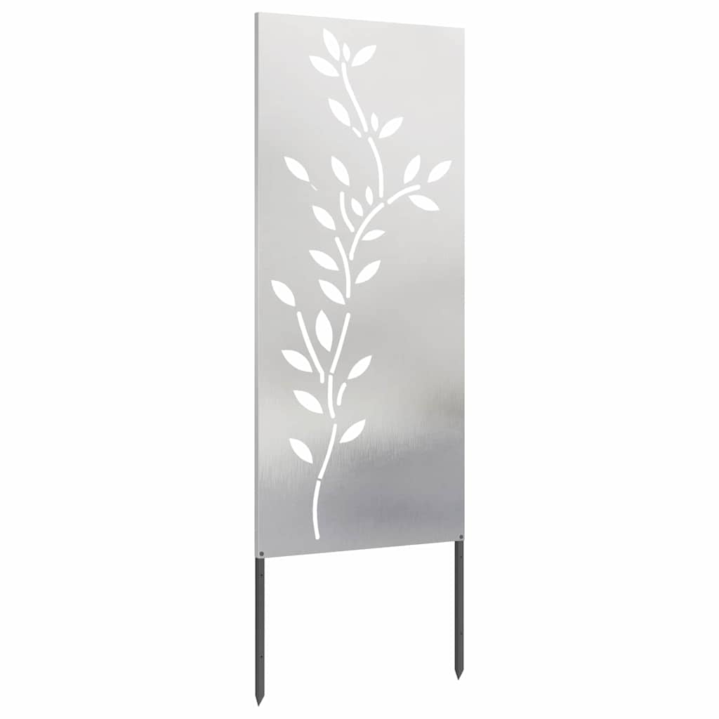 Brise-vue de jardin toile Fleurs argentées 50 x 140 cm acier inoxydable