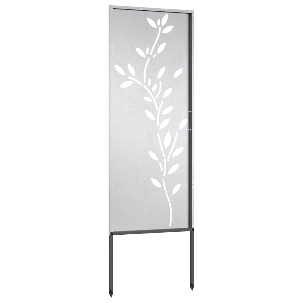 Brise-vue de jardin toile Fleurs argentées 50 x 140 cm acier inoxydable