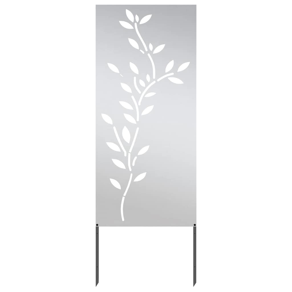 Brise-vue de jardin toile Fleurs argentées 50 x 140 cm acier inoxydable