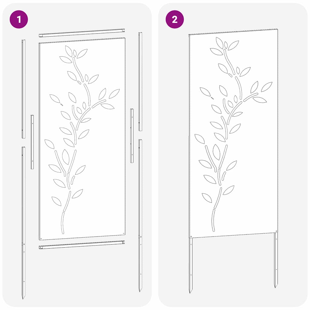 Garten Sichtschutz-Leinwand Rostig 50 x 140 cm Wetterfeststahl