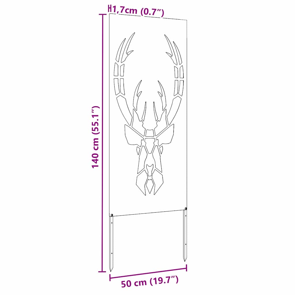 Toile brise-vue de jardin motif animal blanc 50 x 140 cm