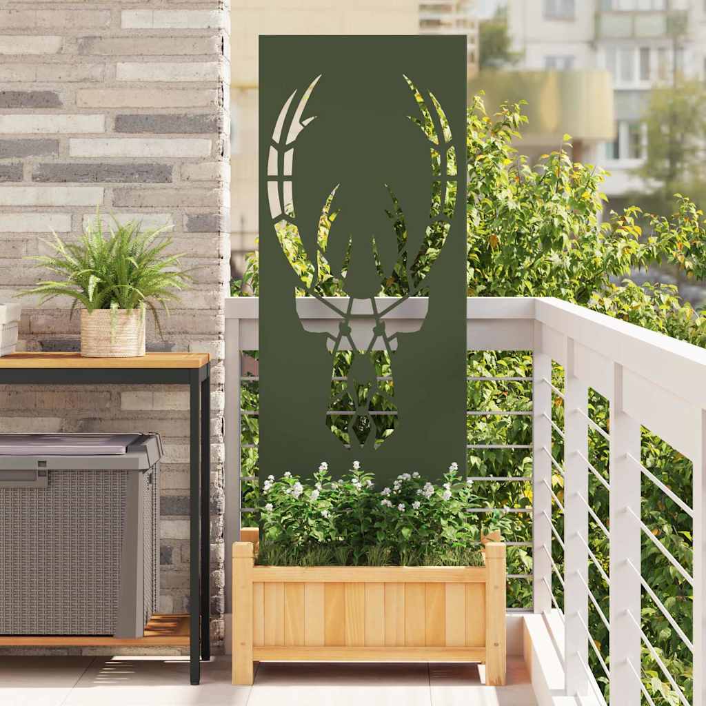 Garden Privacy Screen Canvas Animal Print Olive Green 50 x 140 cm
