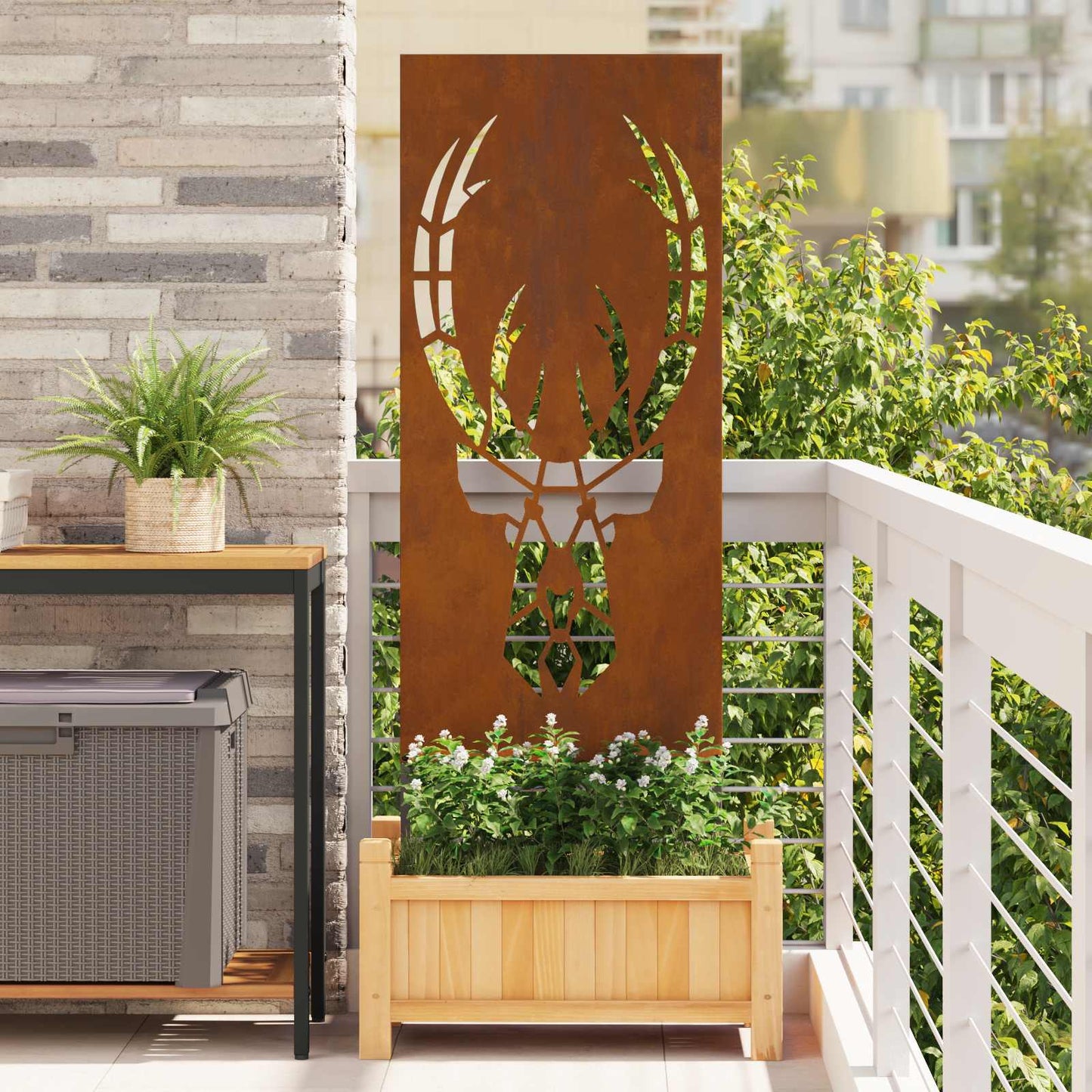 Garten Sichtschutz-Leinwand Rostig 50 x 140 cm Wetterfeststahl
