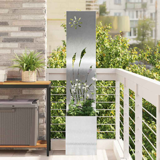 Écran de jardin occultant argenté 32 x 140 cm Acier galvanisé
