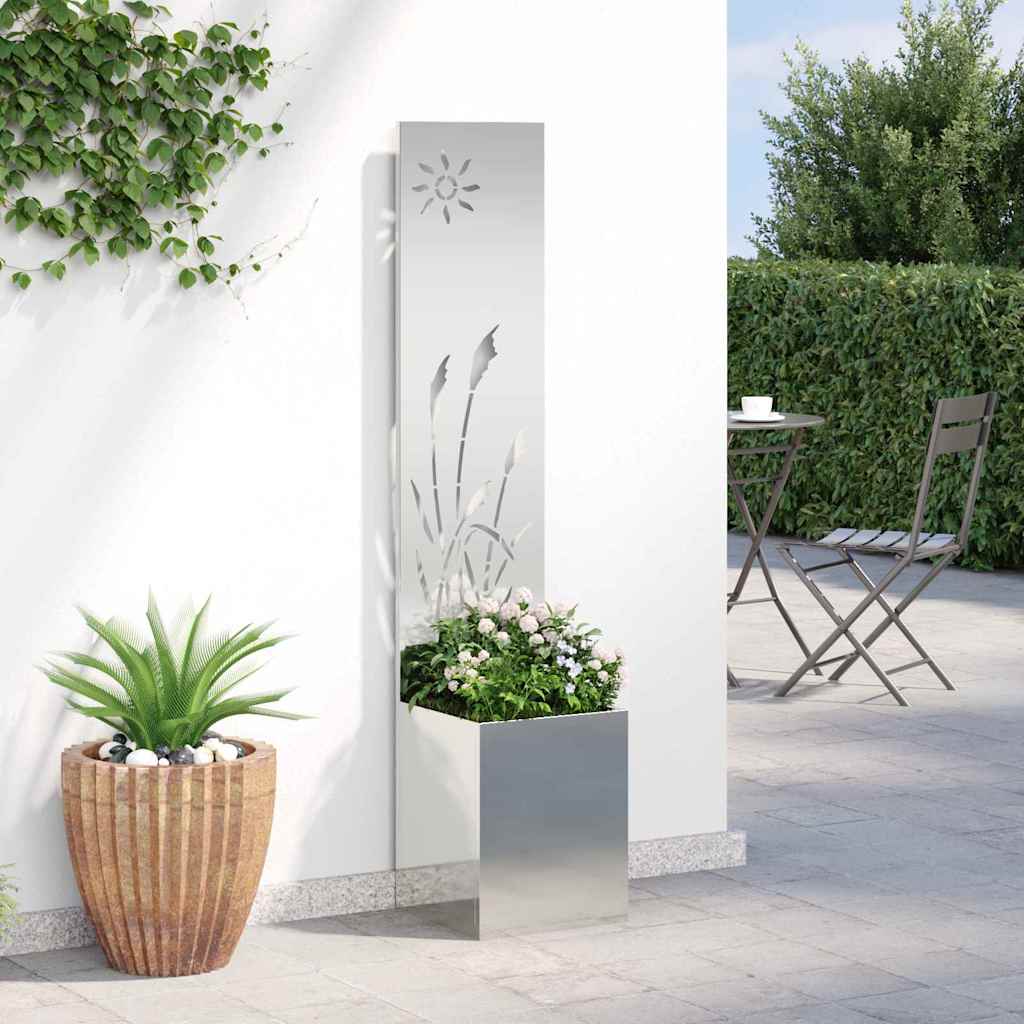 Écran de jardin occultant argenté 32 x 140 cm Acier galvanisé