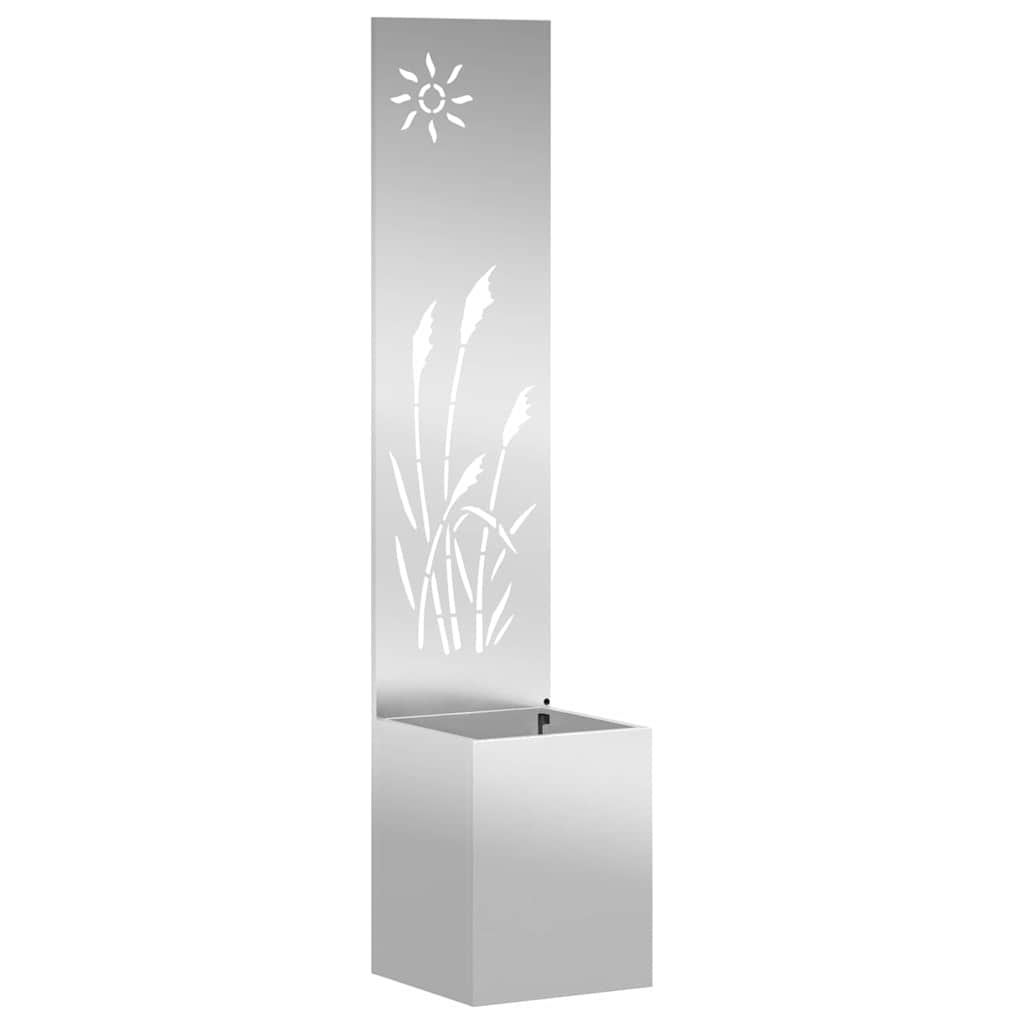 Écran de jardin occultant argenté 32 x 140 cm Acier galvanisé