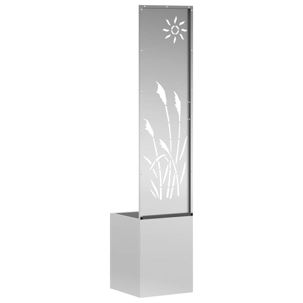 Écran de jardin occultant argenté 32 x 140 cm Acier galvanisé