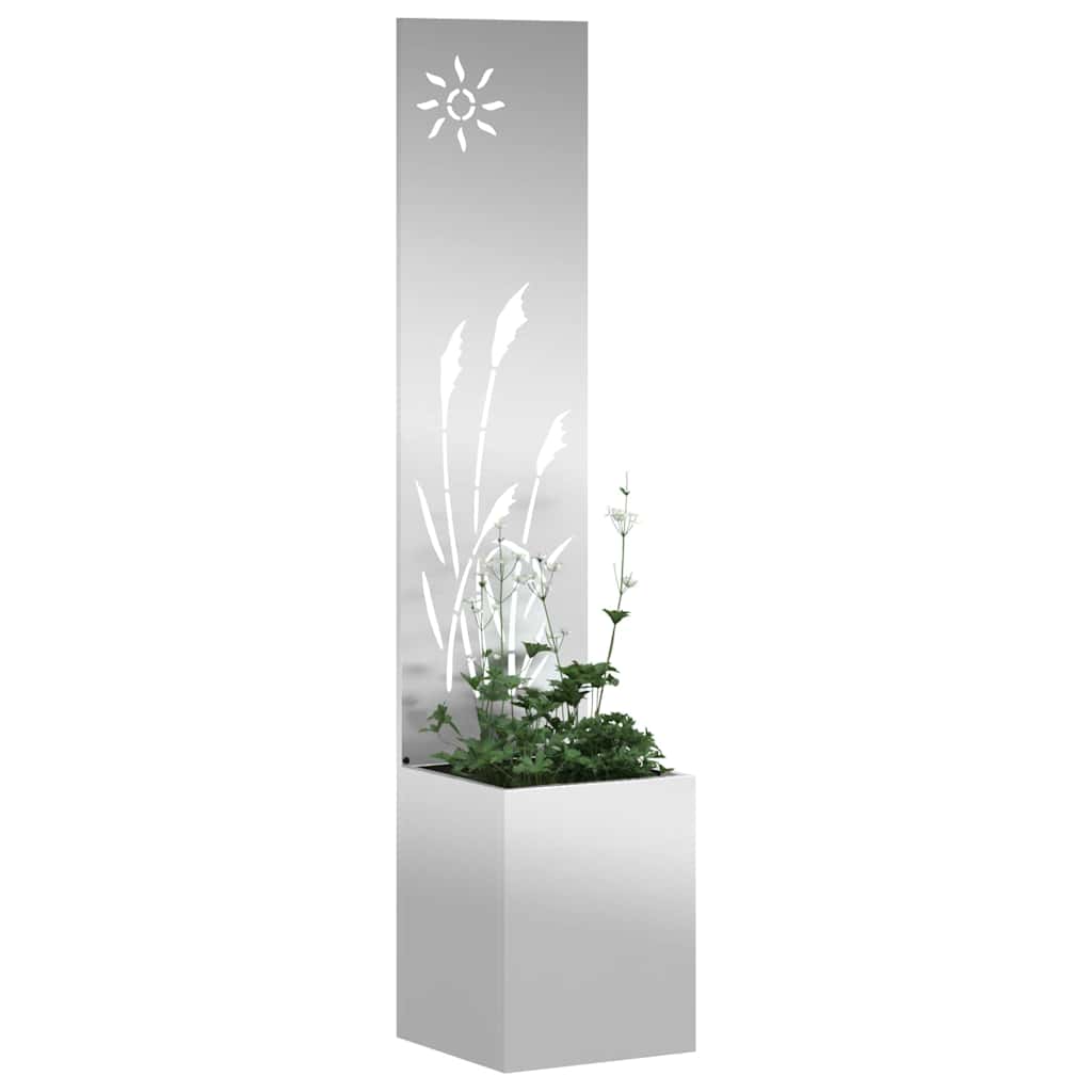 Écran de jardin occultant argenté 32 x 140 cm Acier galvanisé