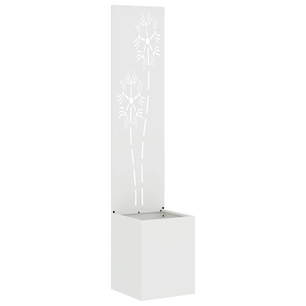Garten Sichtschutz-Leinwand Floral Weiß 32 x 140 cm