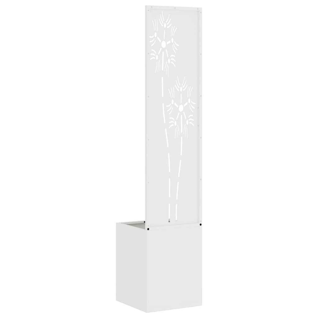 Garten Sichtschutz-Leinwand Floral Weiß 32 x 140 cm