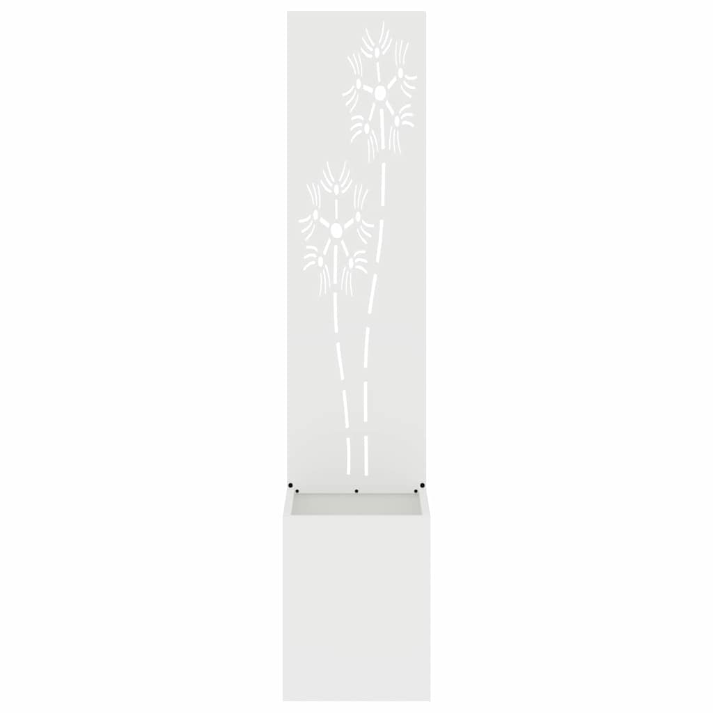 Garten Sichtschutz-Leinwand Floral Weiß 32 x 140 cm