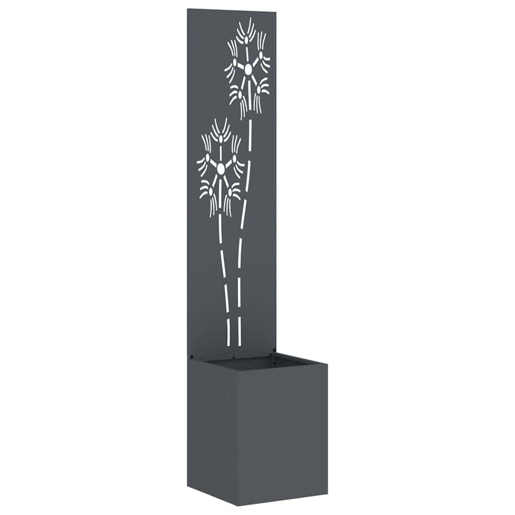 Garten Sichtschutz-Leinwand Floral Anthrazit 32 x 140 cm