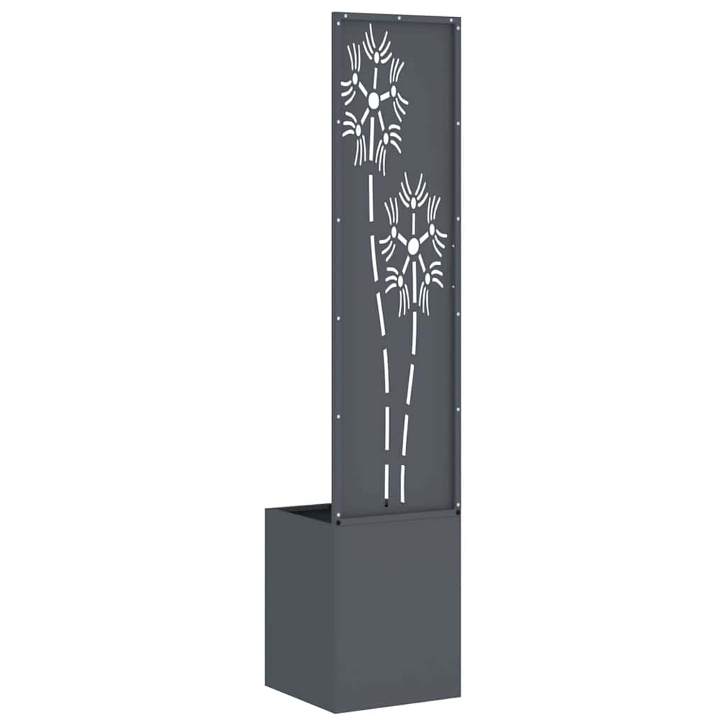 Garten Sichtschutz-Leinwand Floral Anthrazit 32 x 140 cm