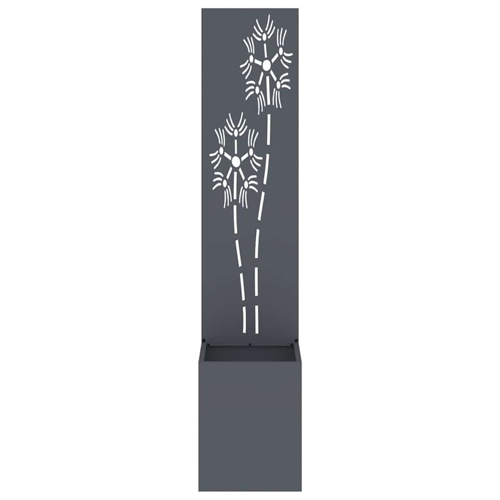 Garten Sichtschutz-Leinwand Floral Anthrazit 32 x 140 cm
