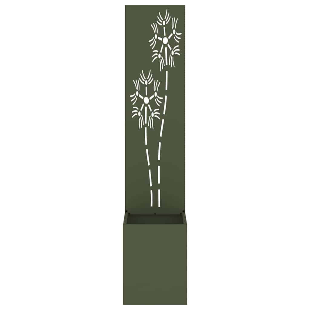 Garten Sichtschutz-Leinwand Floral Olivgrün 32 x 140 cm