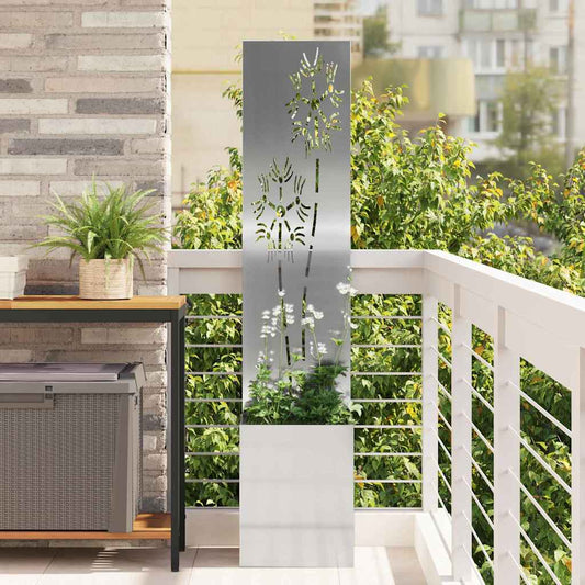 Écran de jardin occultant argenté 32 x 140 cm Acier galvanisé