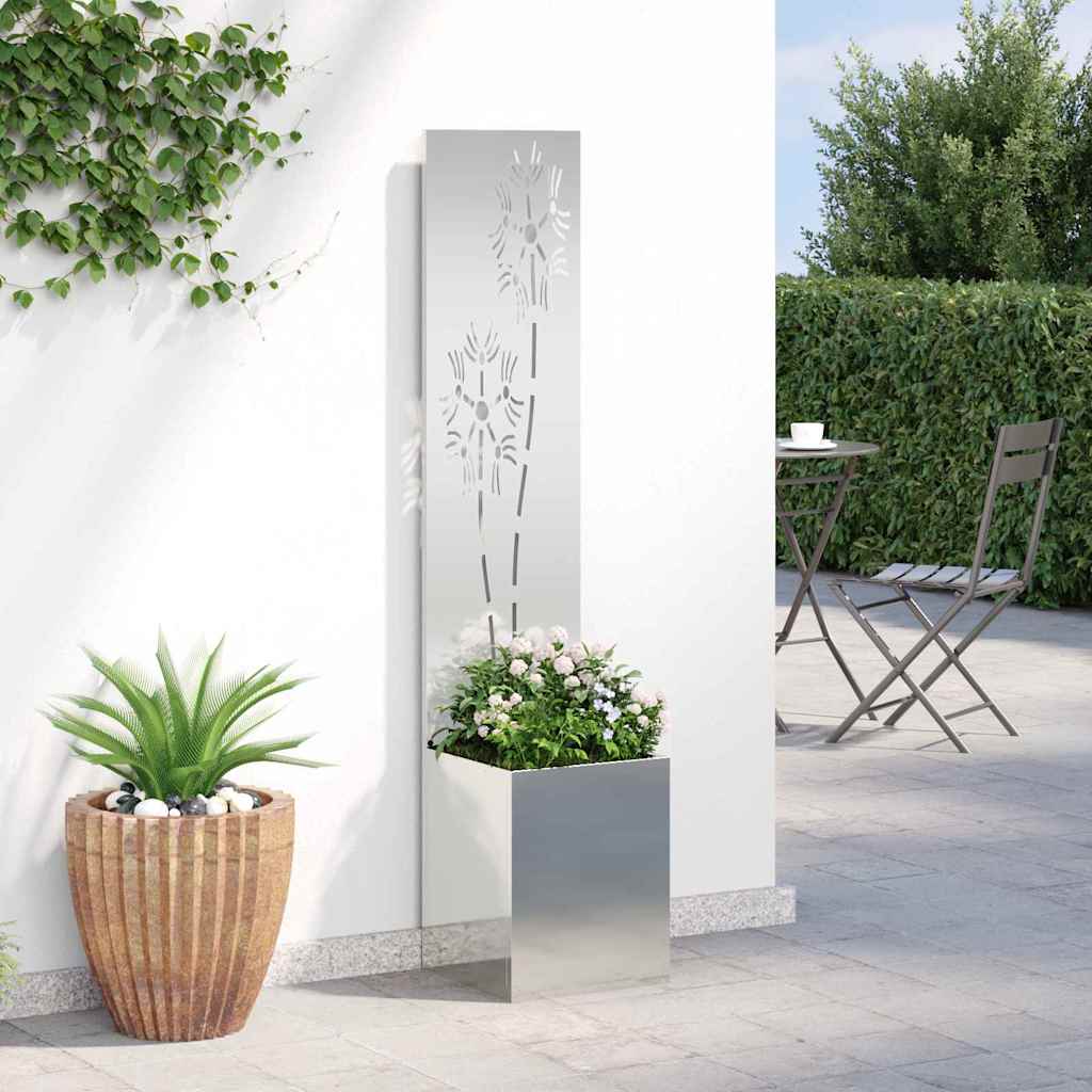 Garten Sichtschutz-Leinwand Silber 32 x 140 cm Verzinkter Stahl
