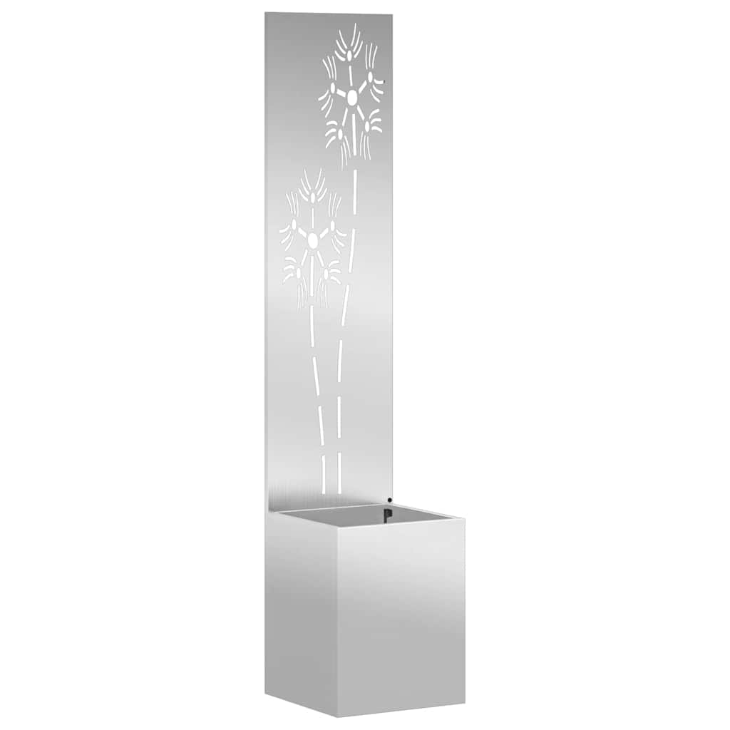 Garten Sichtschutz-Leinwand Silber 32 x 140 cm Verzinkter Stahl