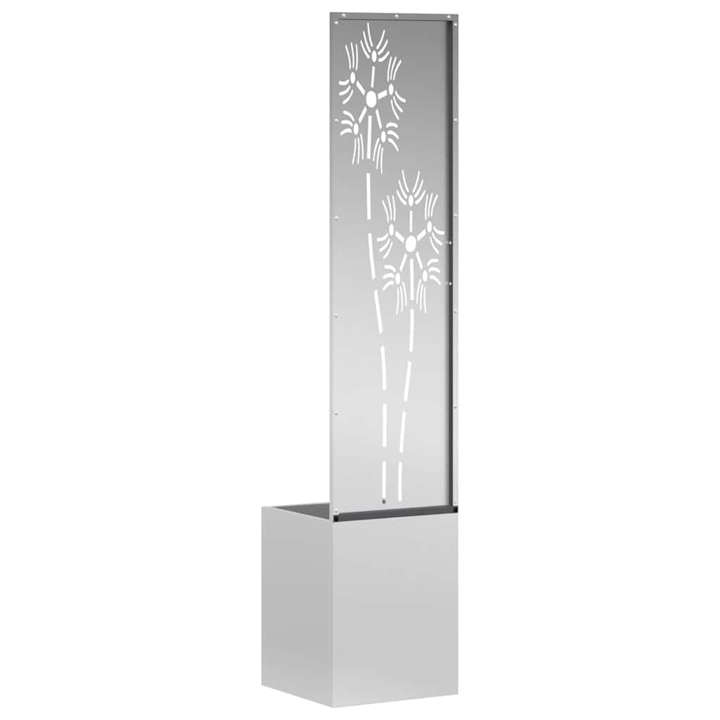 Garten Sichtschutz-Leinwand Silber 32 x 140 cm Verzinkter Stahl