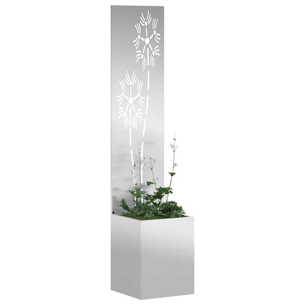 Garten Sichtschutz-Leinwand Silber 32 x 140 cm Verzinkter Stahl