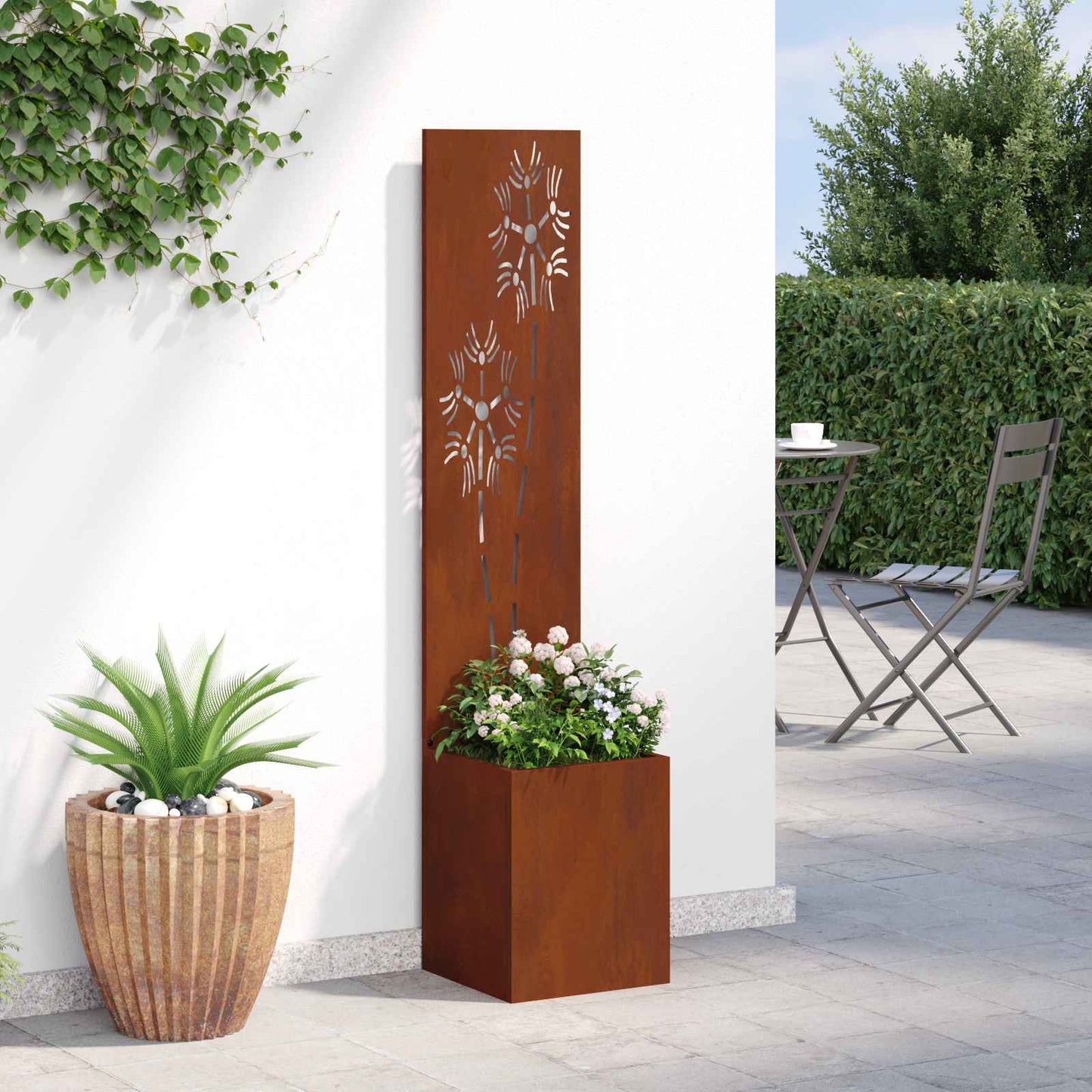 Brise-vue de jardin toile Fleurs Rouille 32 x 32 x 150 cm