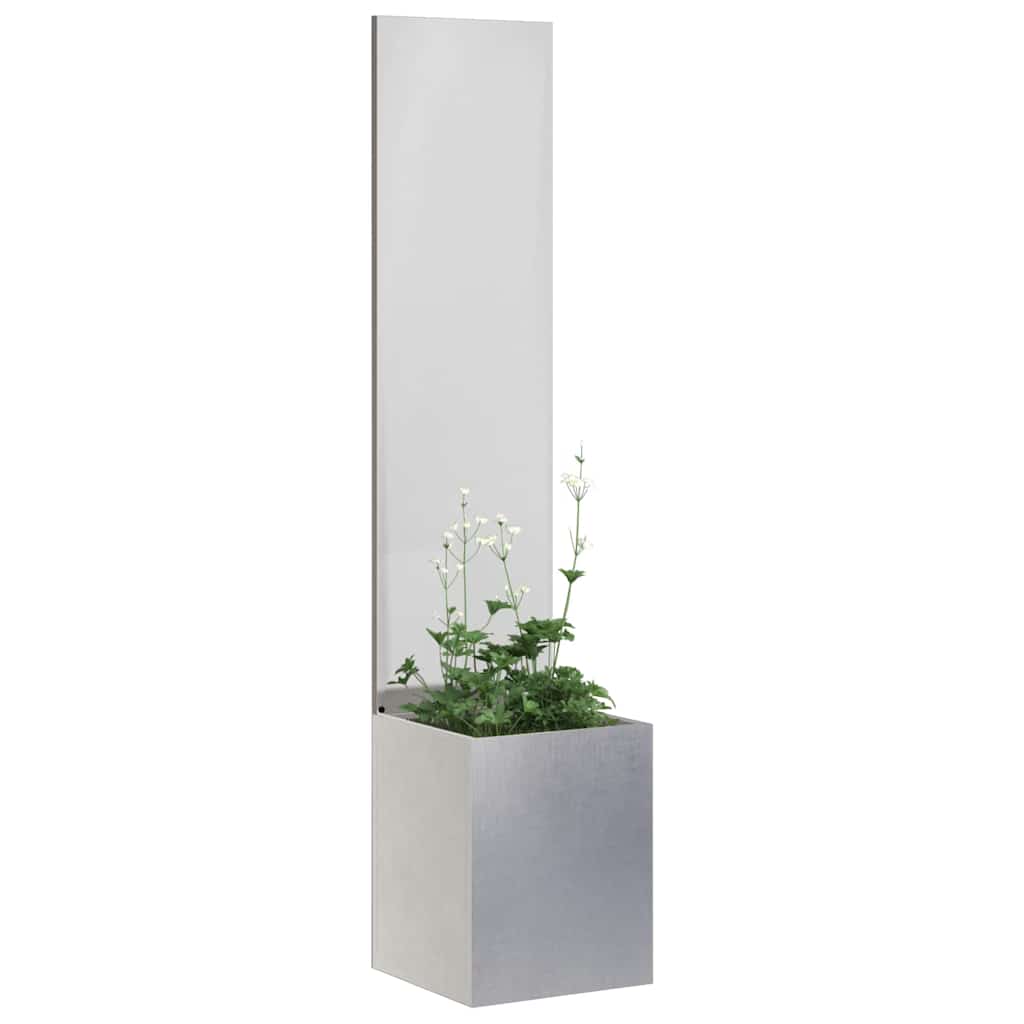 Toile brise-vue de jardin argentée 32 x 140 cm Acier inoxydable
