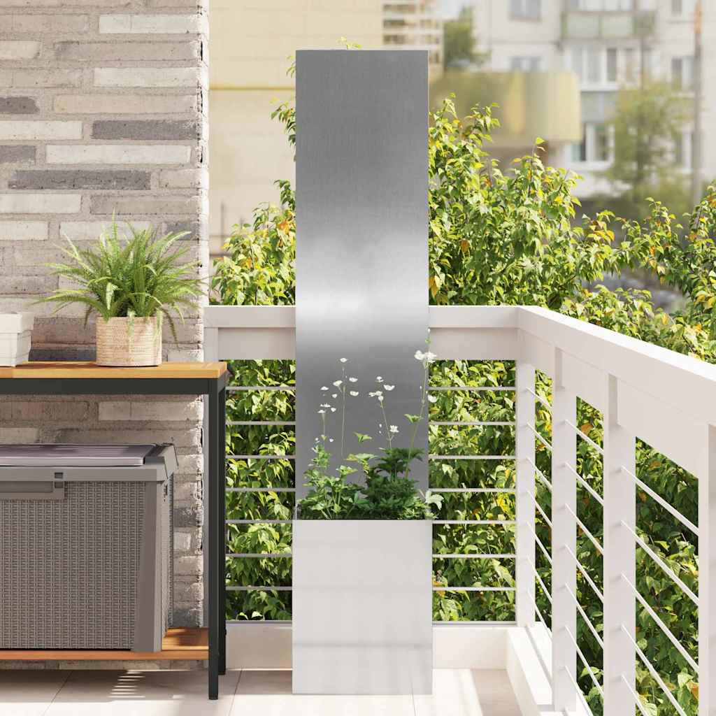 Garten Sichtschutz-Leinwand Silber 32 x 140 cm Verzinkter Stahl