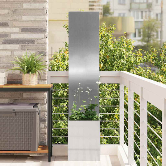 Écran de jardin occultant argenté 32 x 140 cm Acier galvanisé