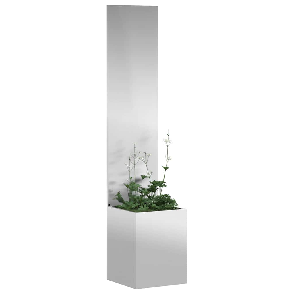 Garten Sichtschutz-Leinwand Silber 32 x 140 cm Verzinkter Stahl