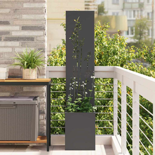 Brise-vue de jardin Floral Noir 32 x 32 x 150 cm