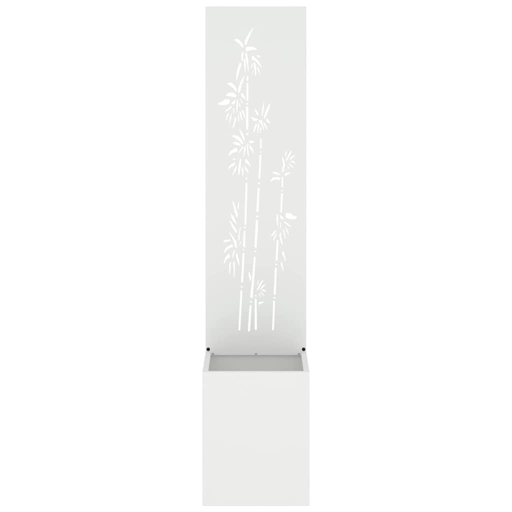 Garden Privacy Screen Canvas Floral White 32 x 140 cm