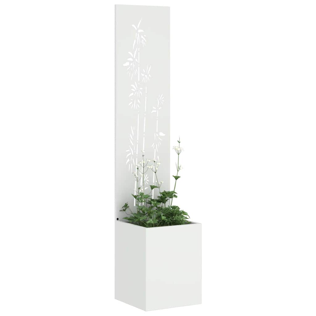 Garden Privacy Screen Canvas Floral White 32 x 140 cm