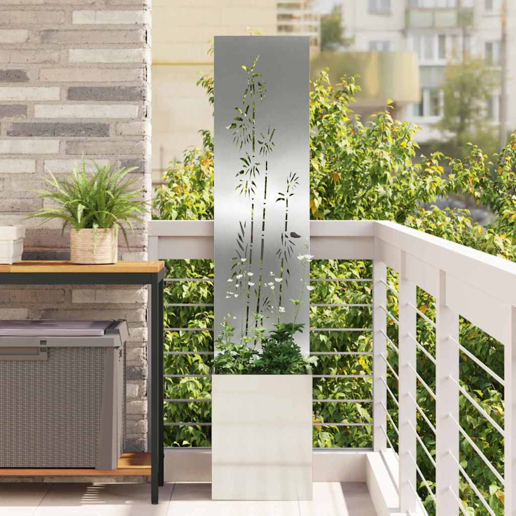 Garten Sichtschutz-Leinwand Silber 32 x 140 cm Verzinkter Stahl