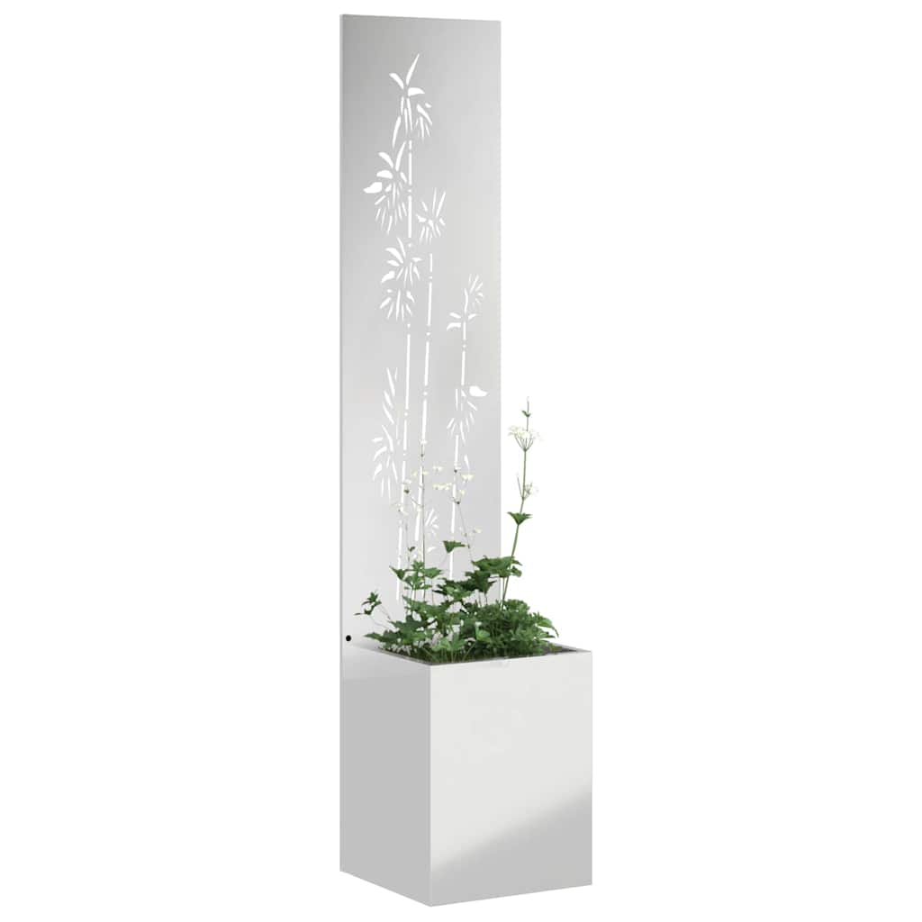 Garten Sichtschutz-Leinwand Silber 32 x 140 cm Verzinkter Stahl
