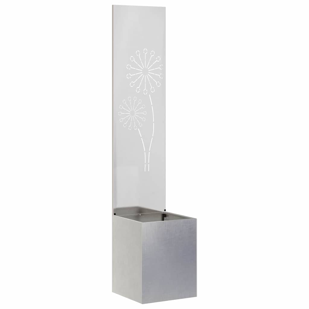 Écran d'intimité de jardin en toile argentée 32 x 140 cm Inox