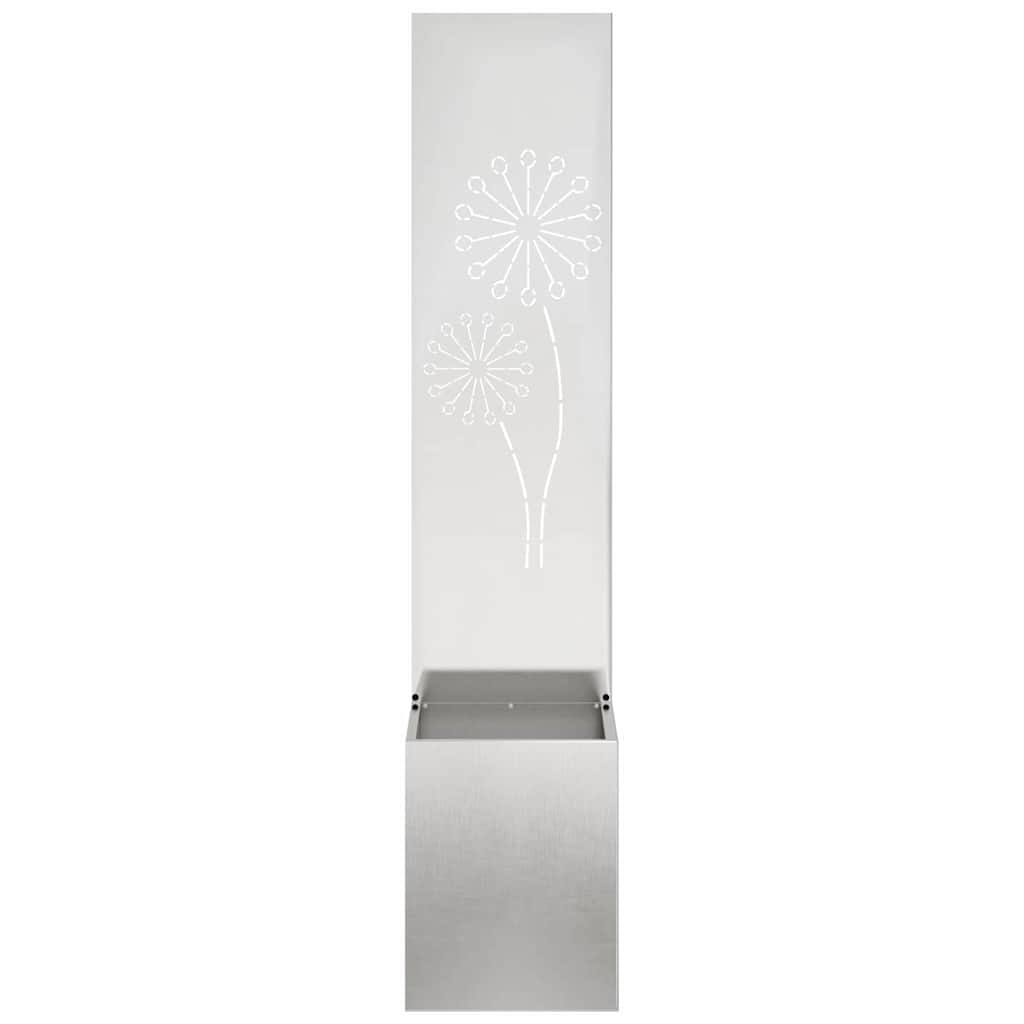 Écran d'intimité de jardin en toile argentée 32 x 140 cm Inox