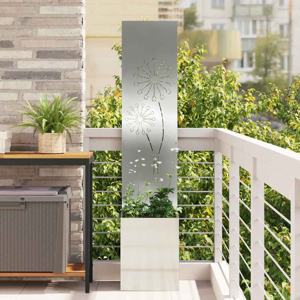 Garten Sichtschutz-Leinwand Silber 32 x 140 cm Verzinkter Stahl