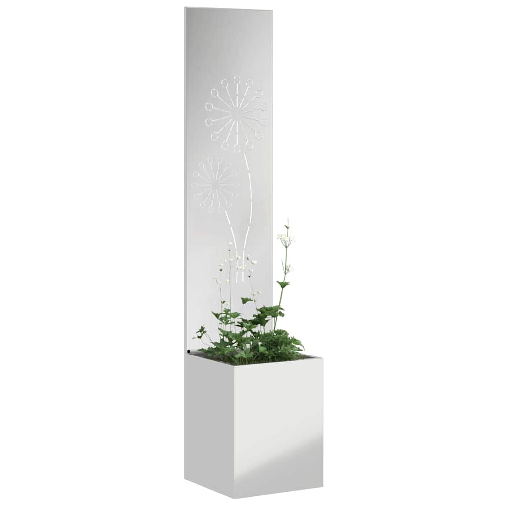 Garten Sichtschutz-Leinwand Silber 32 x 140 cm Verzinkter Stahl