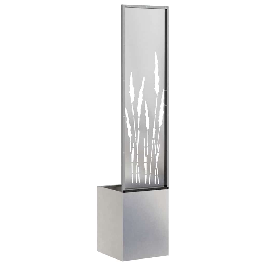 Garten Sichtschutz-Leinwand Silber 32 x 140 cm Edelstahl