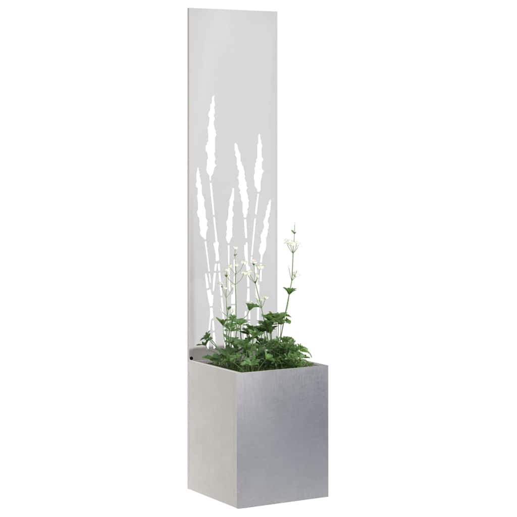 Garten Sichtschutz-Leinwand Silber 32 x 140 cm Edelstahl